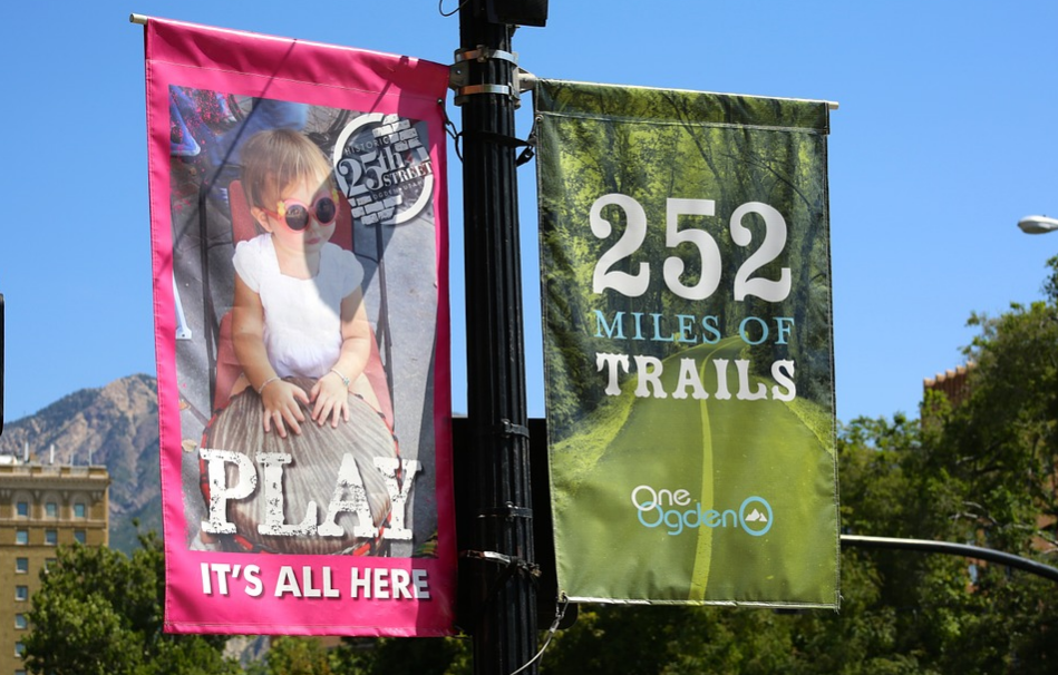 Lampost banners for local events