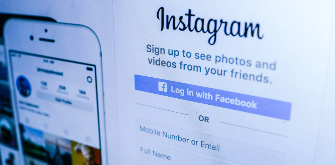 Sign in page for social media app Instagram
