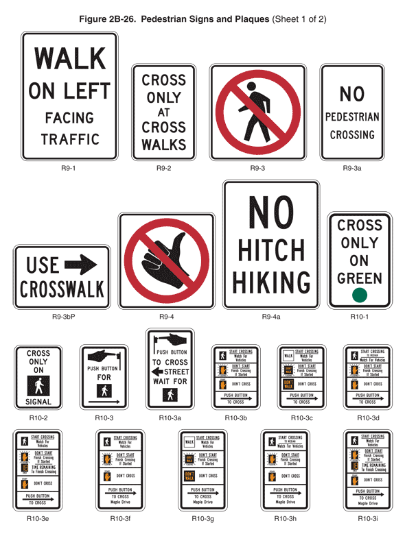 Pedestrian signs