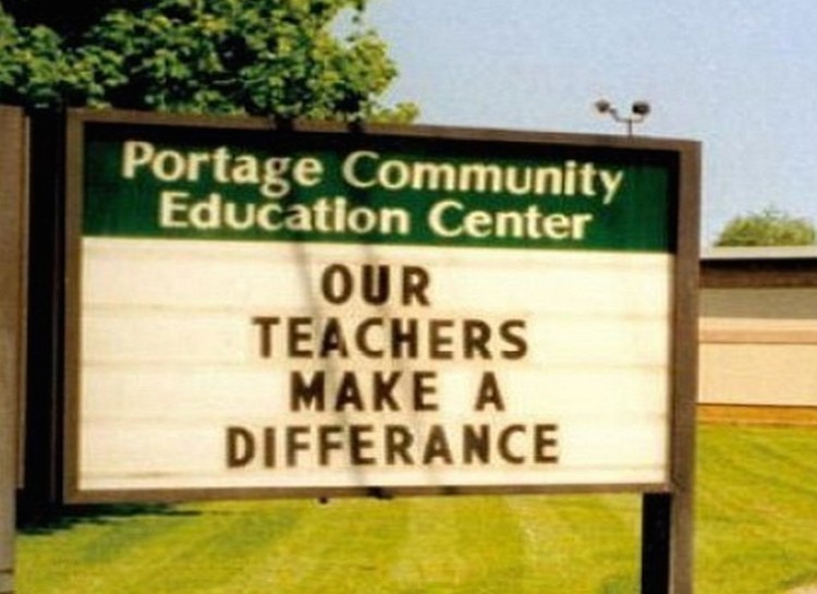 Spelling error on a center's sign