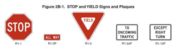Stop and yield signs
