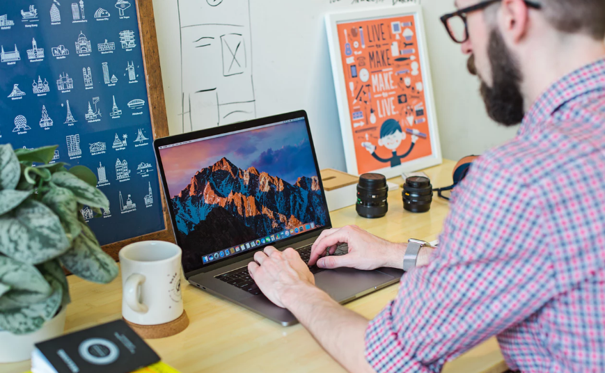 Man working on laptop