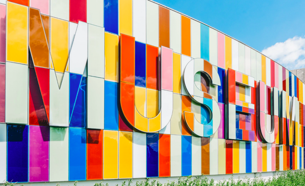 Museum colorful sign