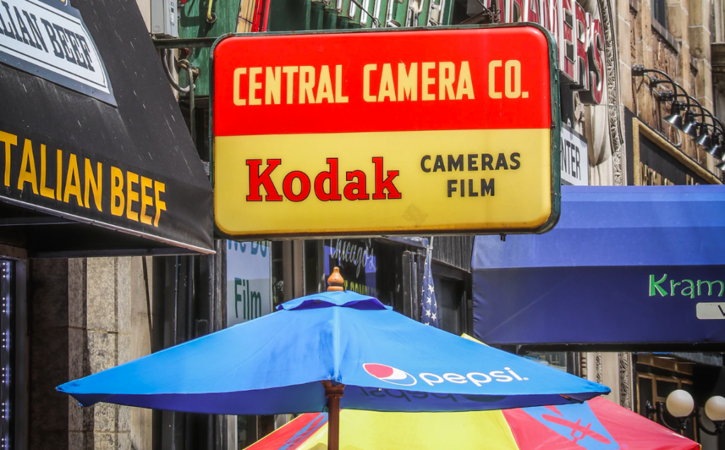 Kodak camera outdoor sign