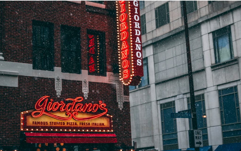 Illuminated Giordano's sign